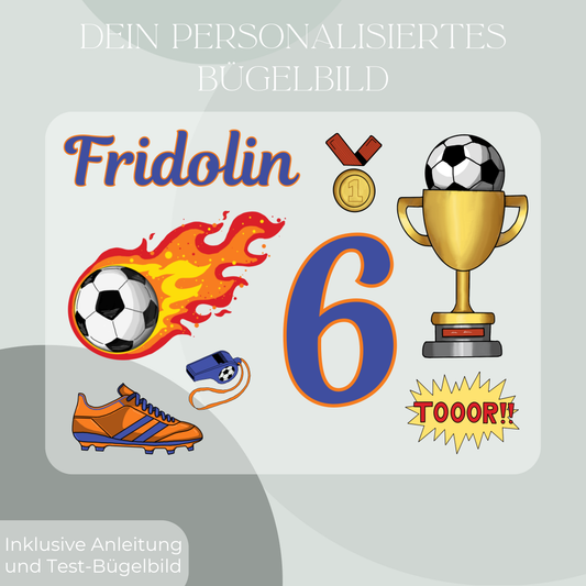 Personalisiertes Bügelbild-Set Fußball