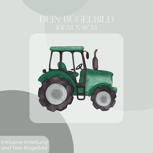 Traktor grün Mini- Bügel-Bild Eigenproduktion