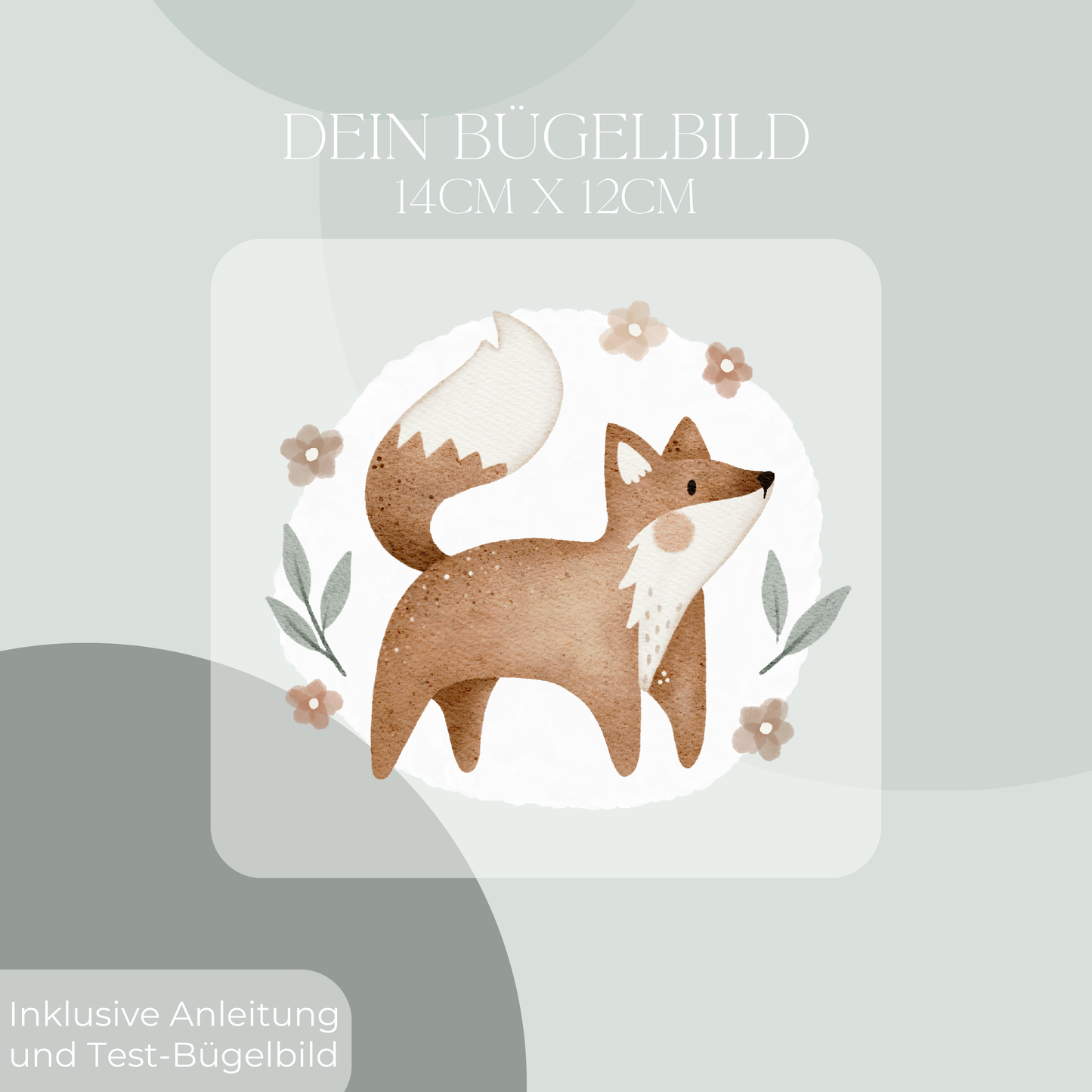 Fuchs mit Hintergrund Maxi- Bügel-Bild Bügelbild Eigenproduktion