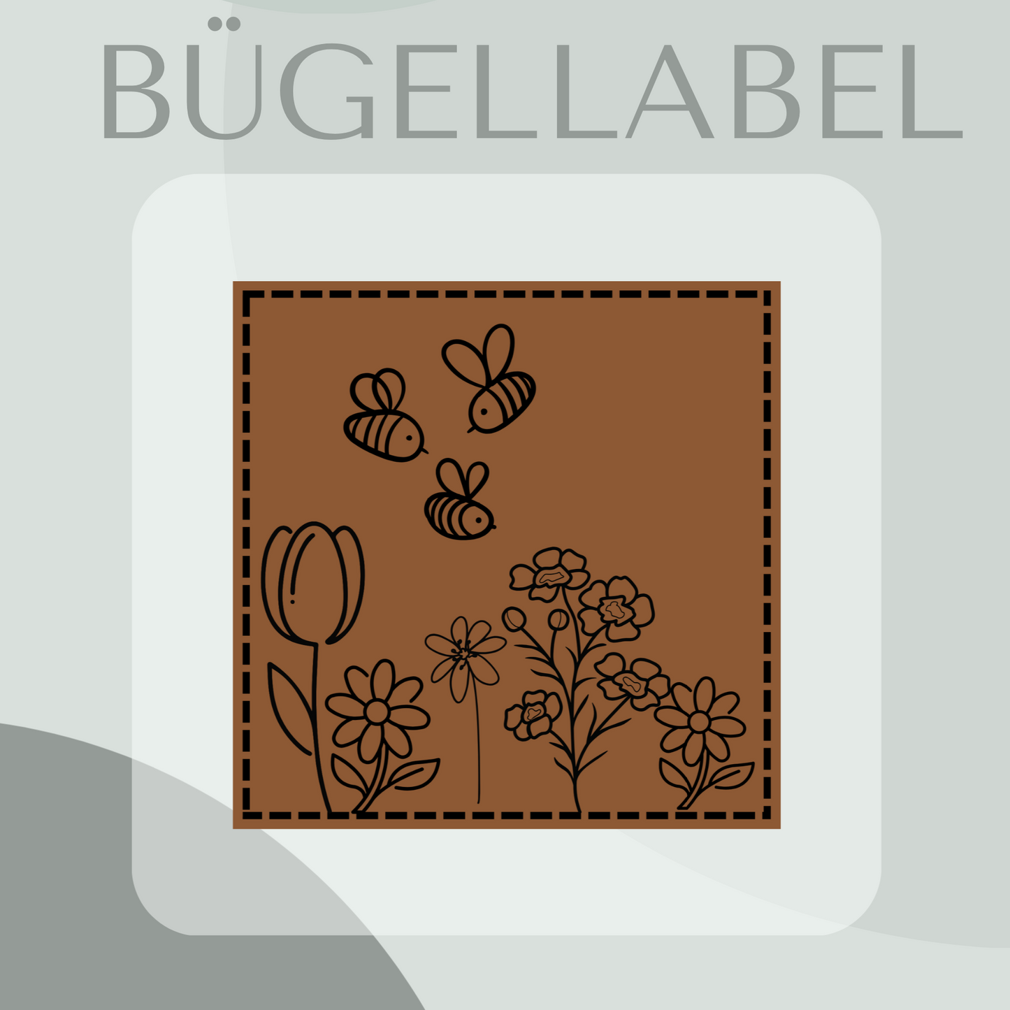 Bügellabel Bienen und Blümchen