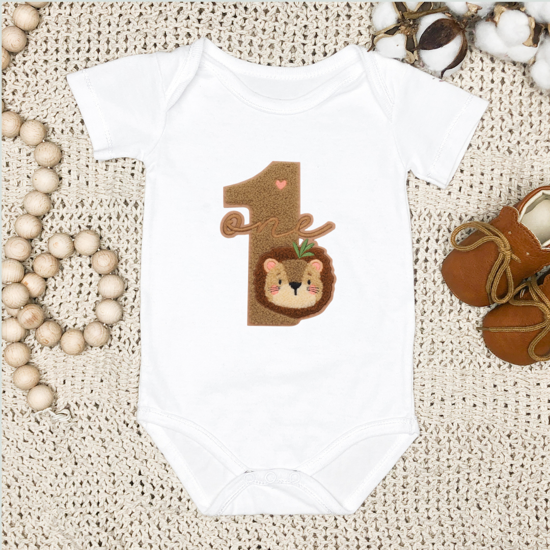 Chenille-Patch Löwe Eins Iron-on