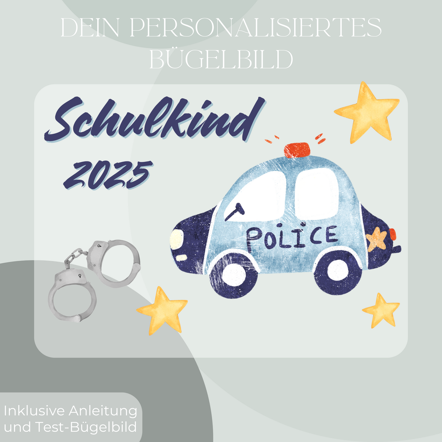 Bügelbild-Set Schulkind 2025 Polizei