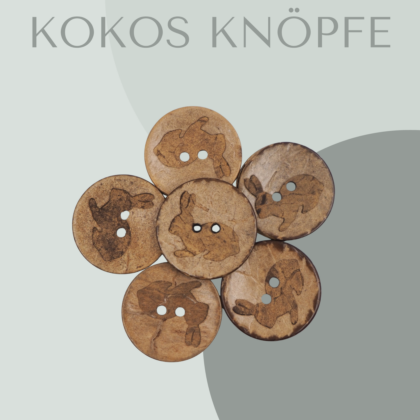 Eigenproduktion Kokosknopf Hase  25mm