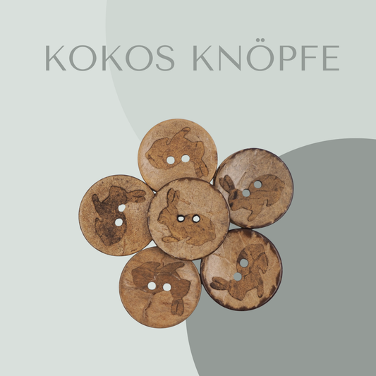 Eigenproduktion Kokosknopf Hase  25mm