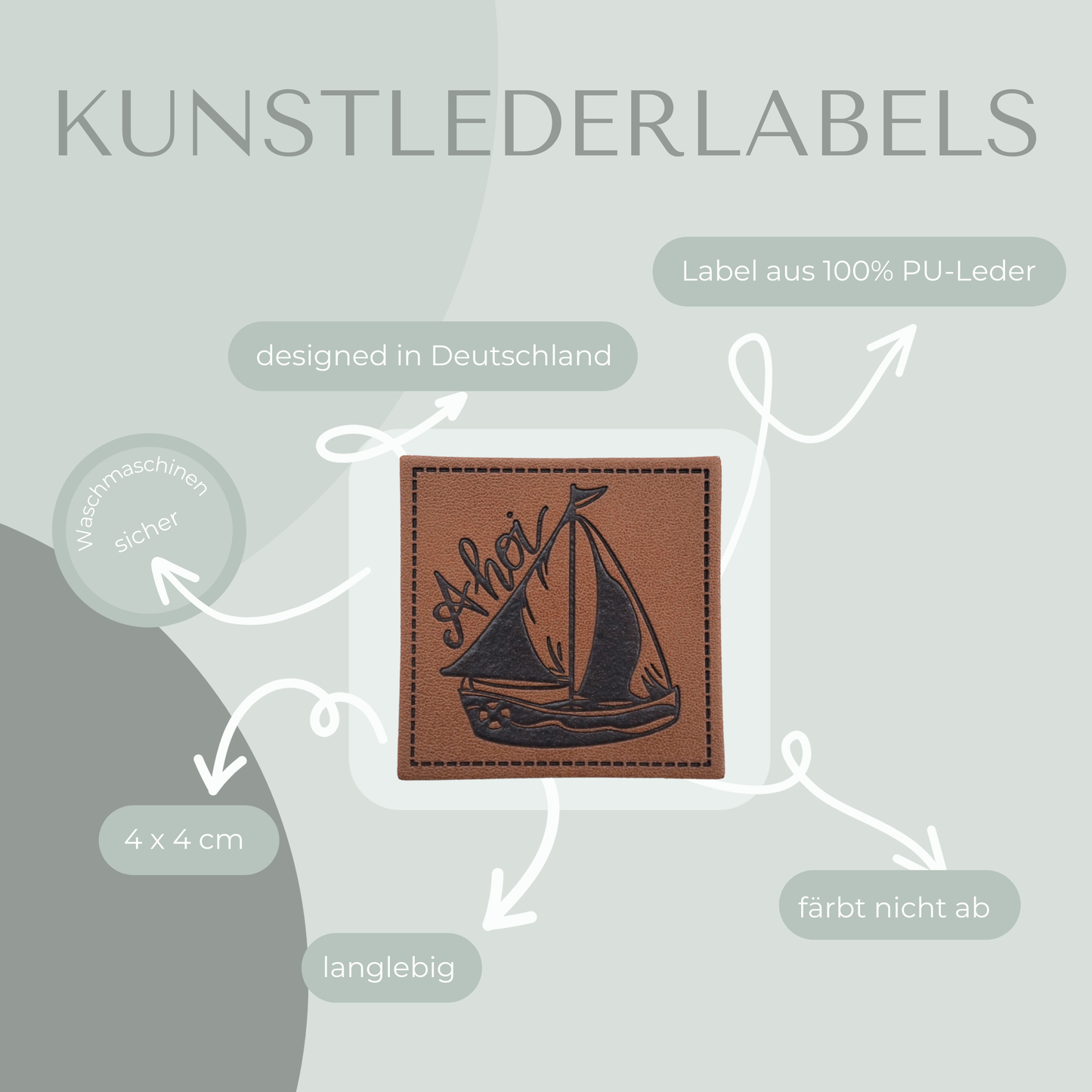 Ahoi -Kunstlederlabel Kunstleder Label Eigenproduktion