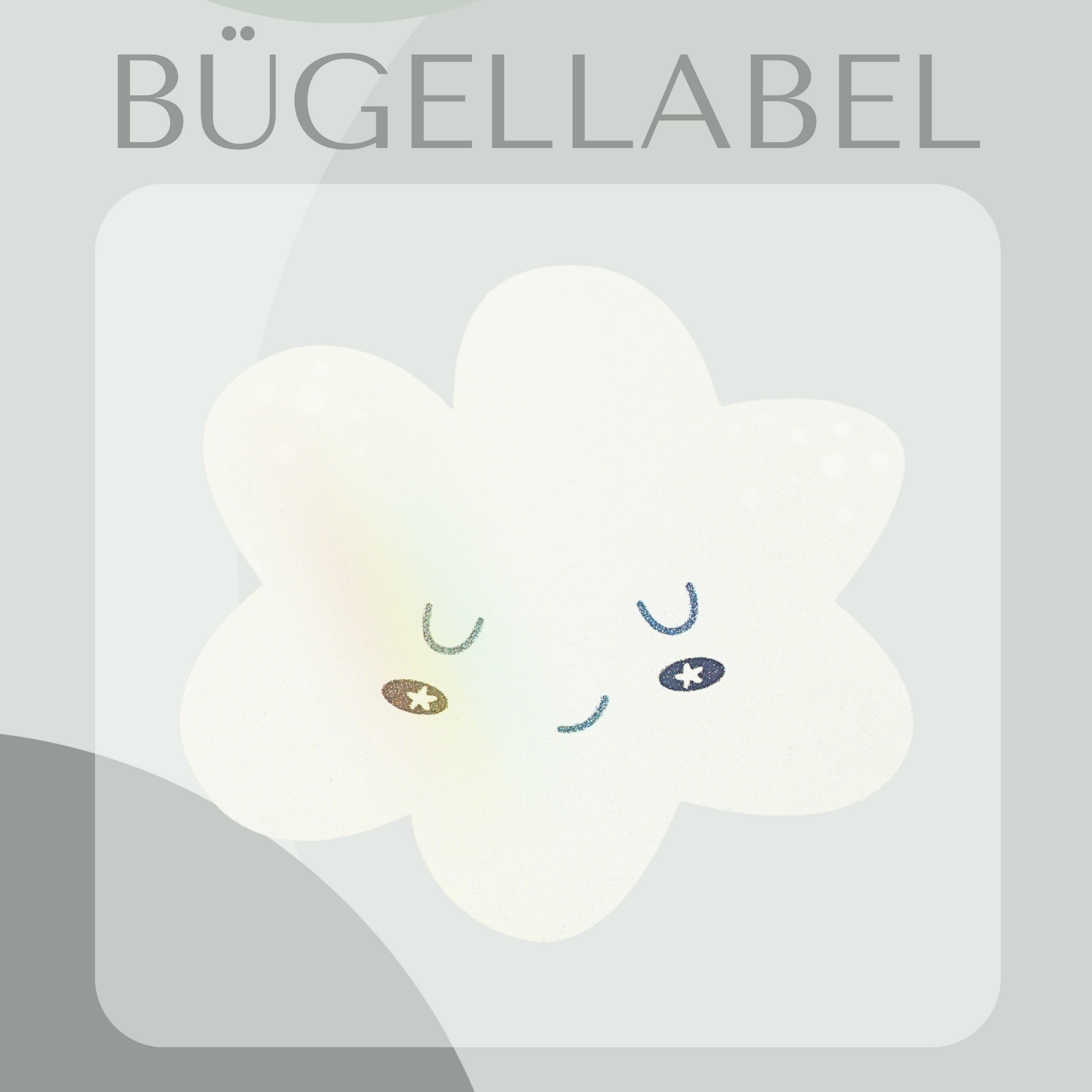Bügellabel Reflektor Wolke