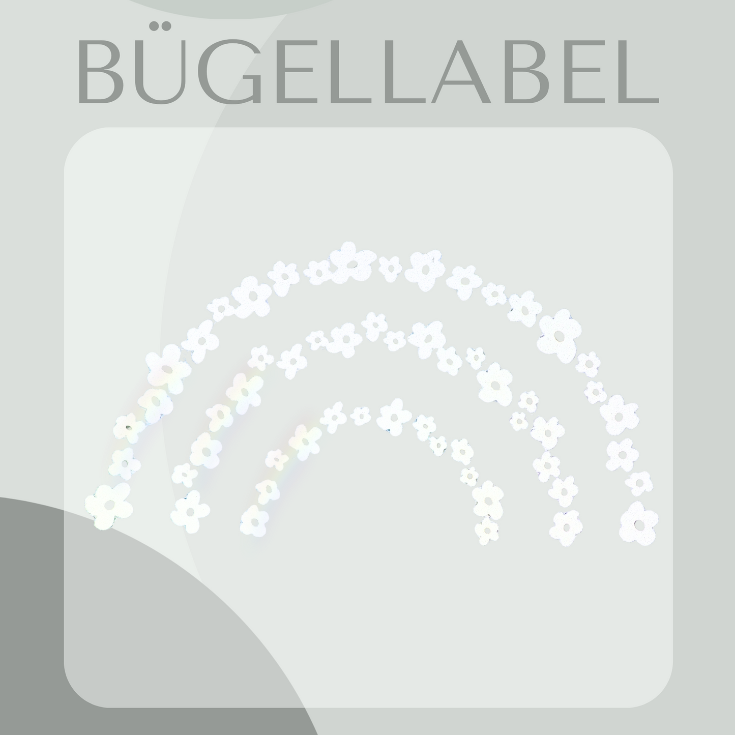 Bügellabel Reflektor Blumen Regenbogen Maxi 