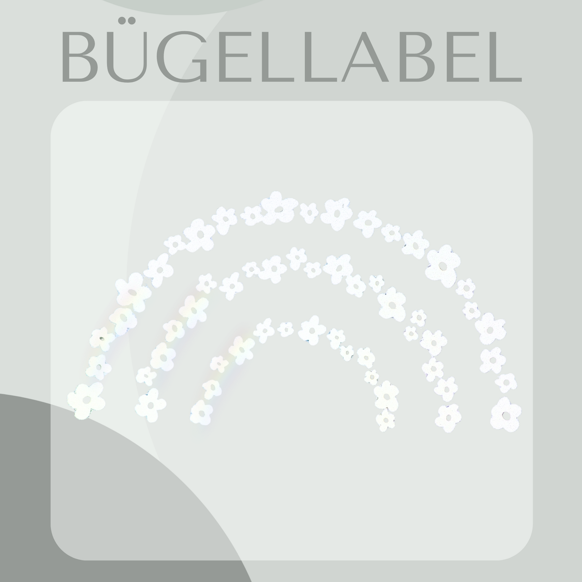 Bügellabel Reflektor Blumen Regenbogen Maxi 