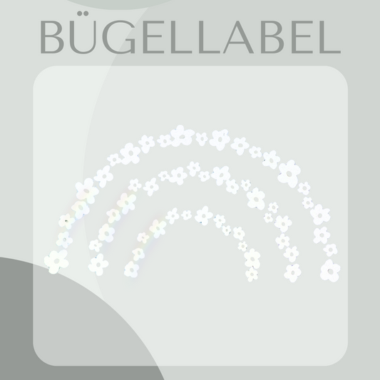 Bügellabel Reflektor Blumen Regenbogen Maxi 