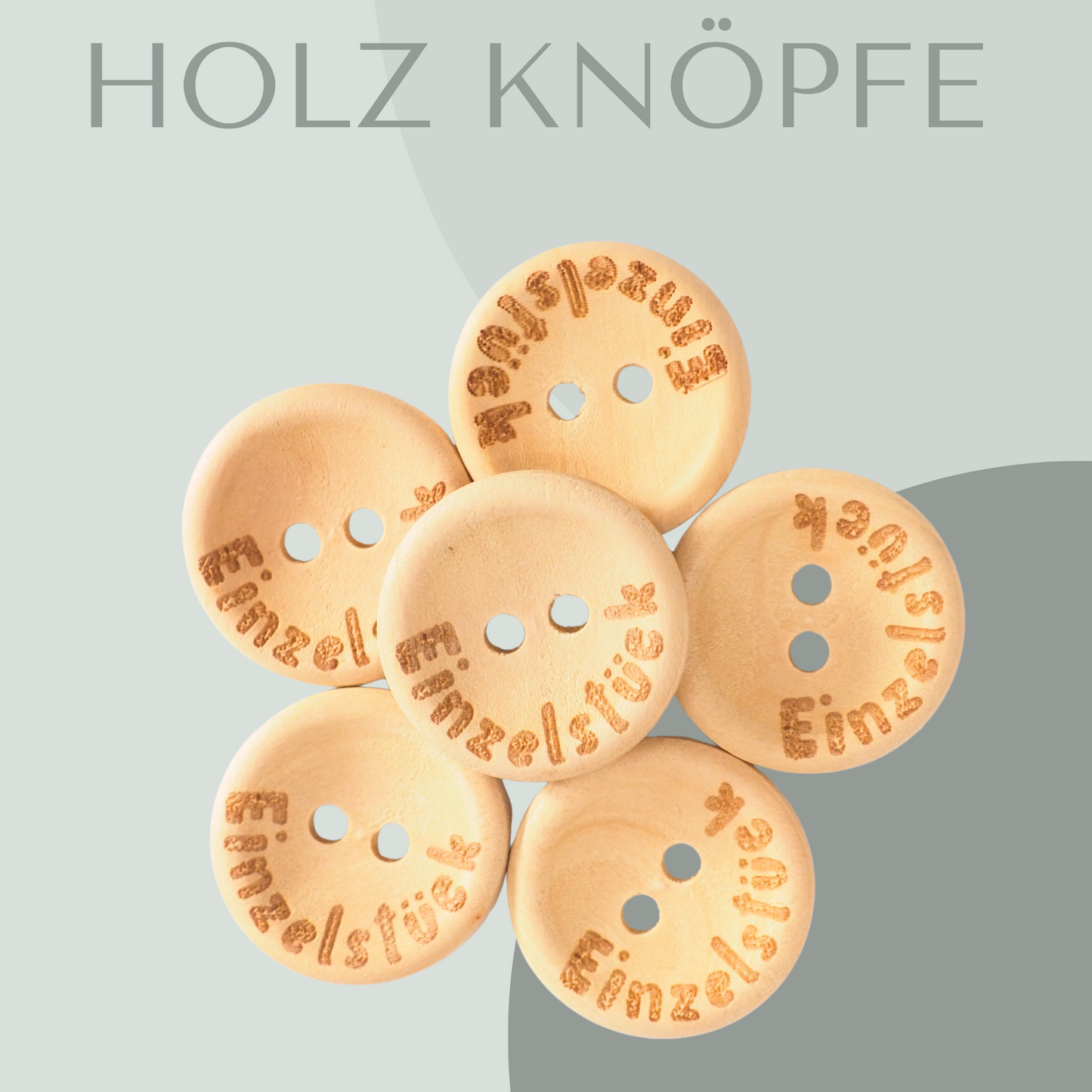 Eigenproduktion Holzknopf Einzelstück 20mm