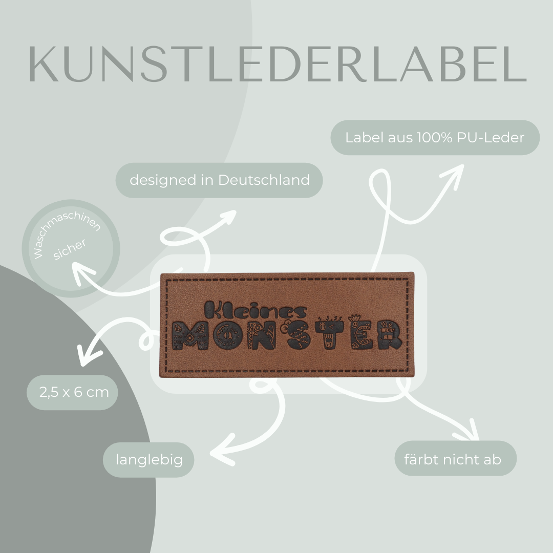Kleines Monster Kunstlederlabel Kunstleder Label Eigenproduktion