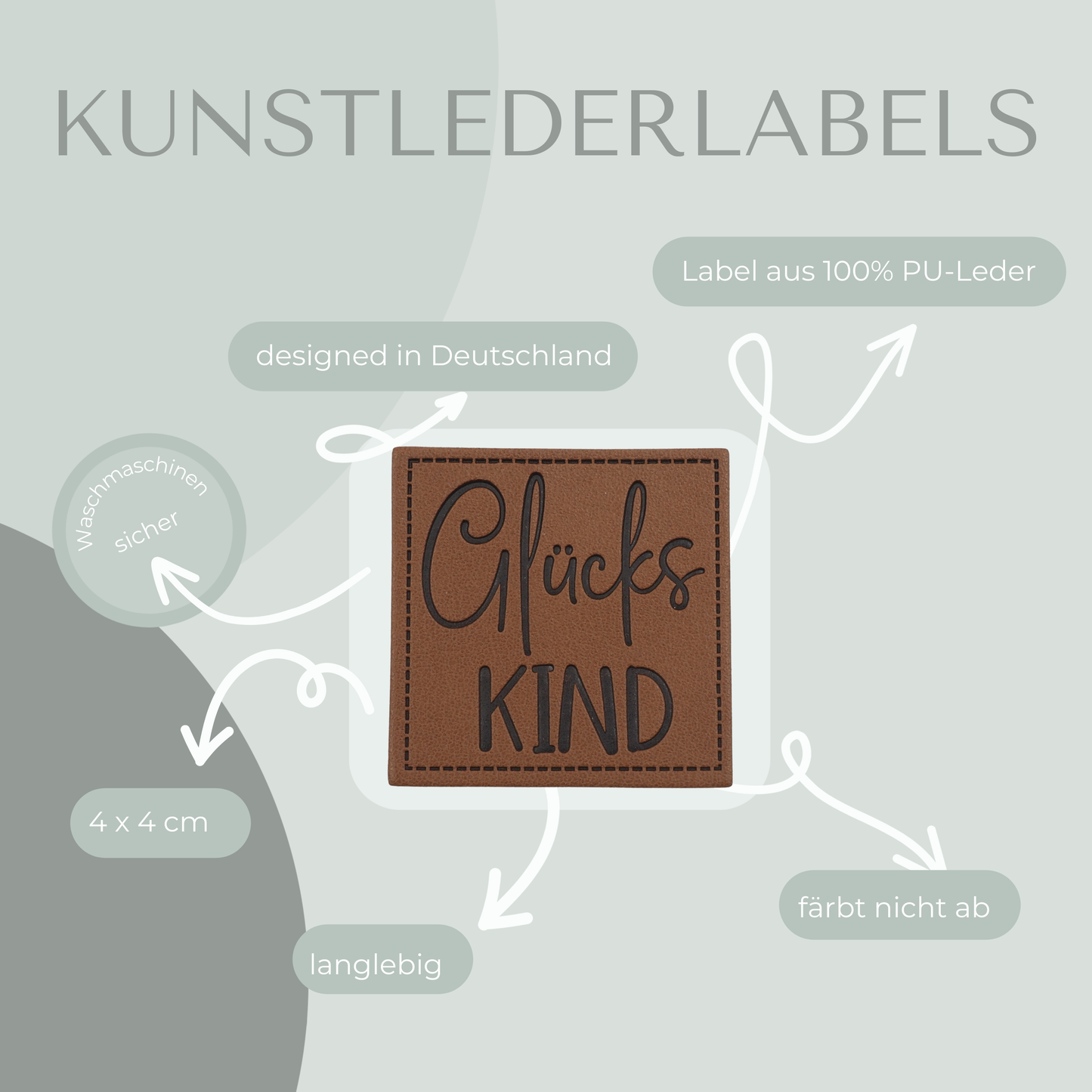 Glücks Kind Kunstlederlabel Kunstleder Label Eigenproduktion