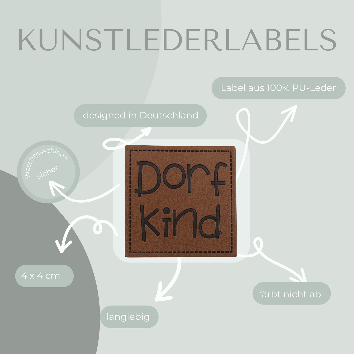 Dorf Kind Kunstlederlabel Kunstleder Label Eigenproduktion