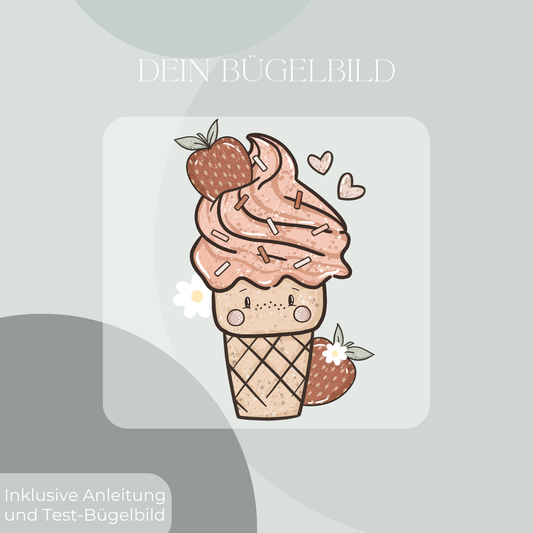 Eis pink Bügelbild Eigenproduktion