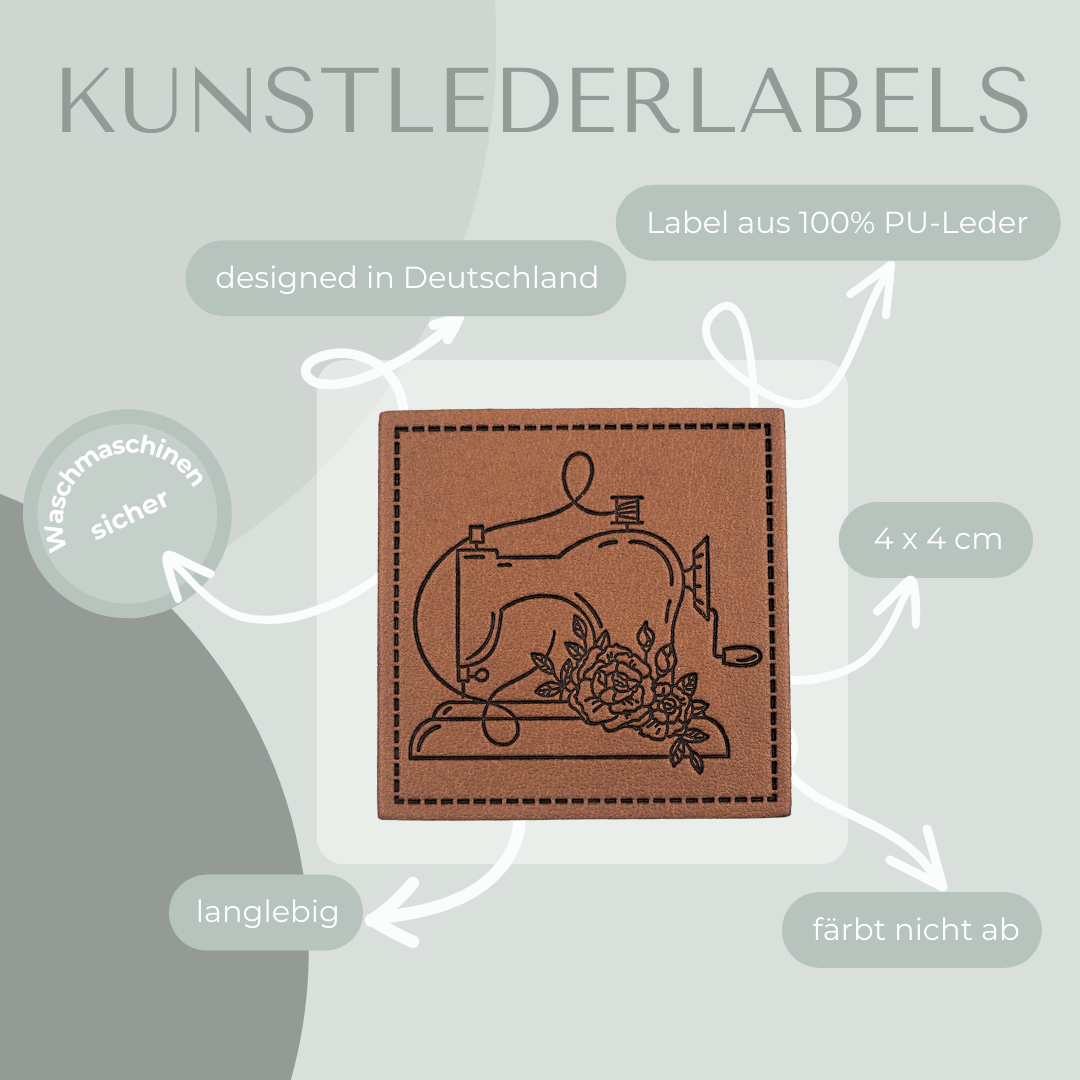 Nähmaschine - Kunstlederlabel Kunstleder Label Eigenproduktion