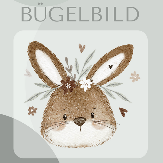 Bügelbild Hase hell braun