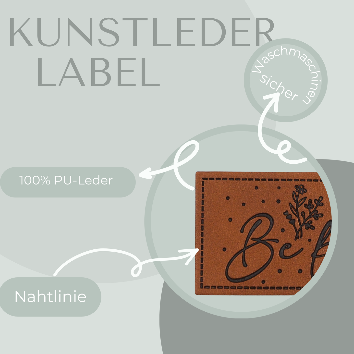 Be kind Kunstlederlabel Kunstleder Label Eigenproduktion
