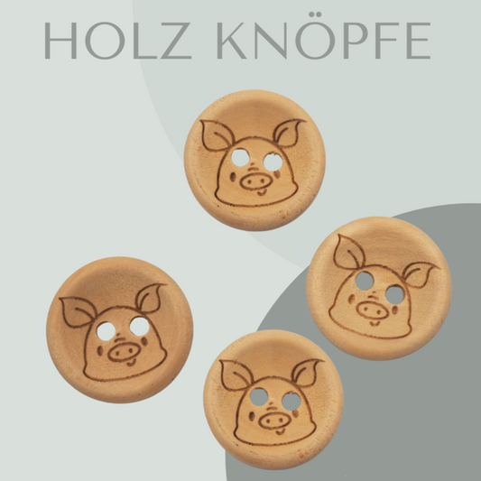 Eigenproduktion Holzknopf Ferkel 20mm