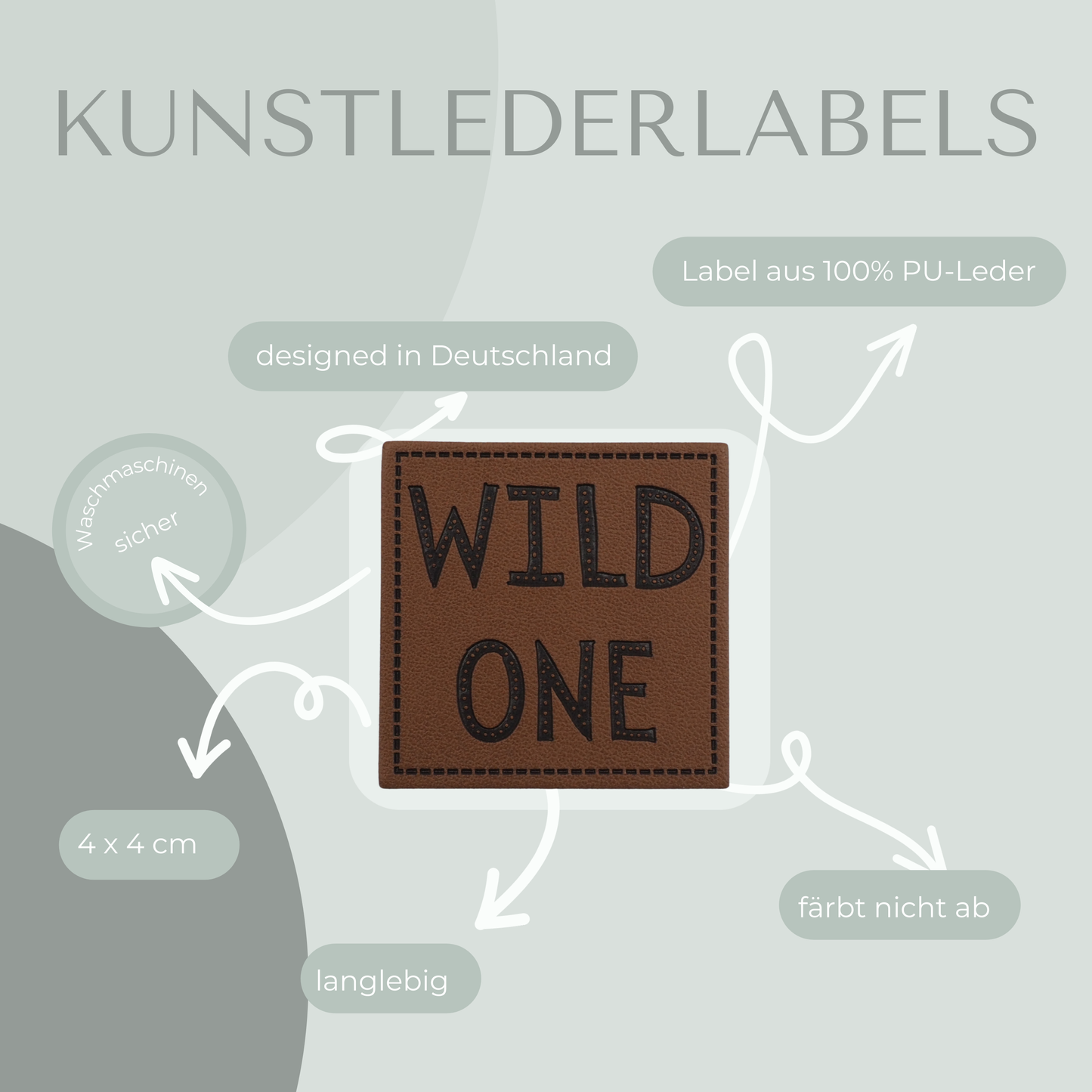 Wild One Kunstlederlabel Kunstleder Label Eigenproduktion