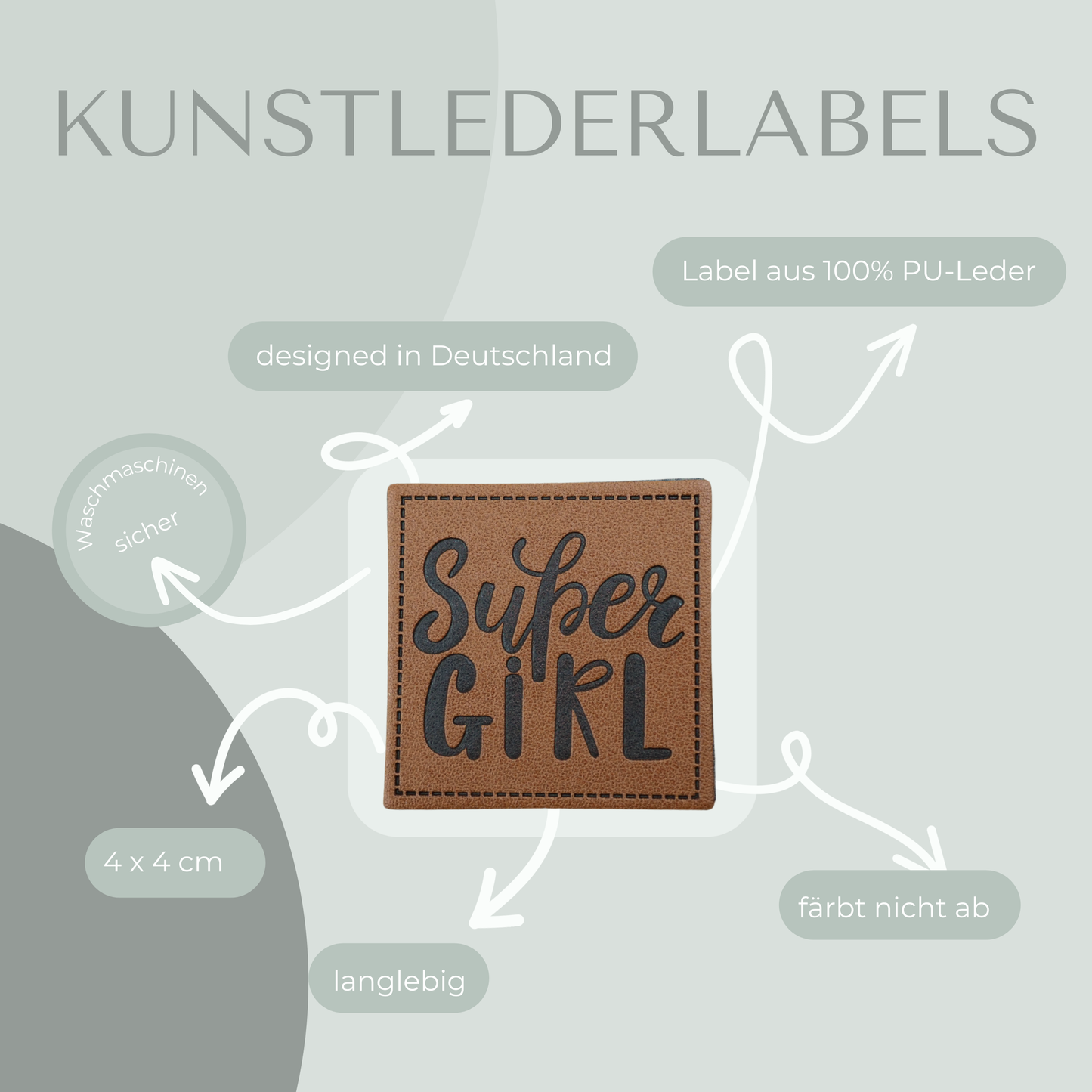 Super Girl Kunstlederlabel Kunstleder Label Eigenproduktion