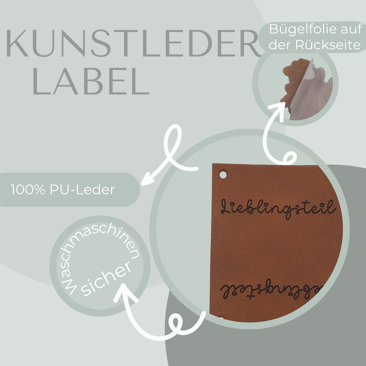 Lieblingsteil Knick-Label Kunstlederlabel Eigenproduktion