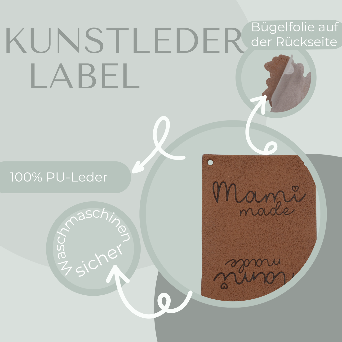 Mami Made Knick-Label Kunstlederlabel Eigenproduktion