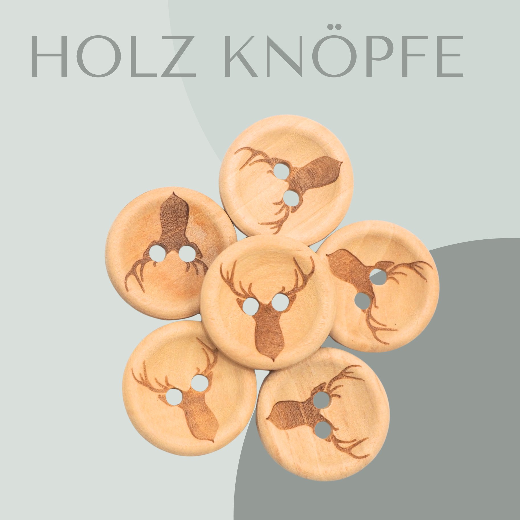 Hirsch, Holzknopf 