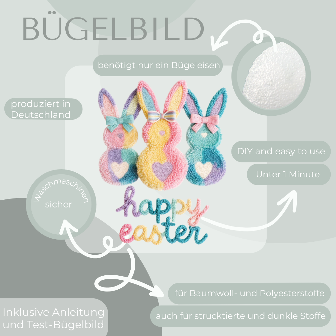 Happy Easter III Bügel-Bild Bügelbild Eigenproduktion