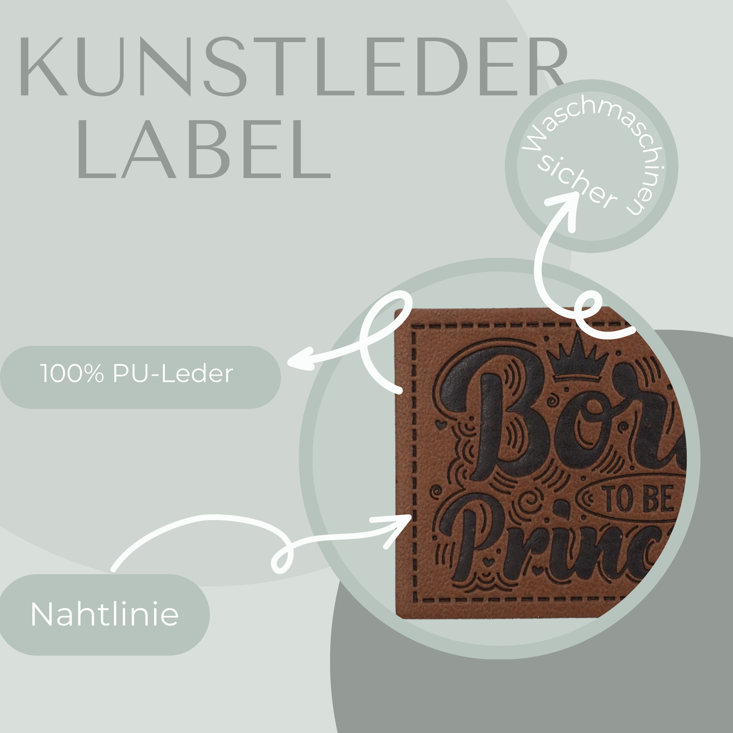 Born to be a Princess Kunstlederlabel Kunstleder Label Eigenproduktion