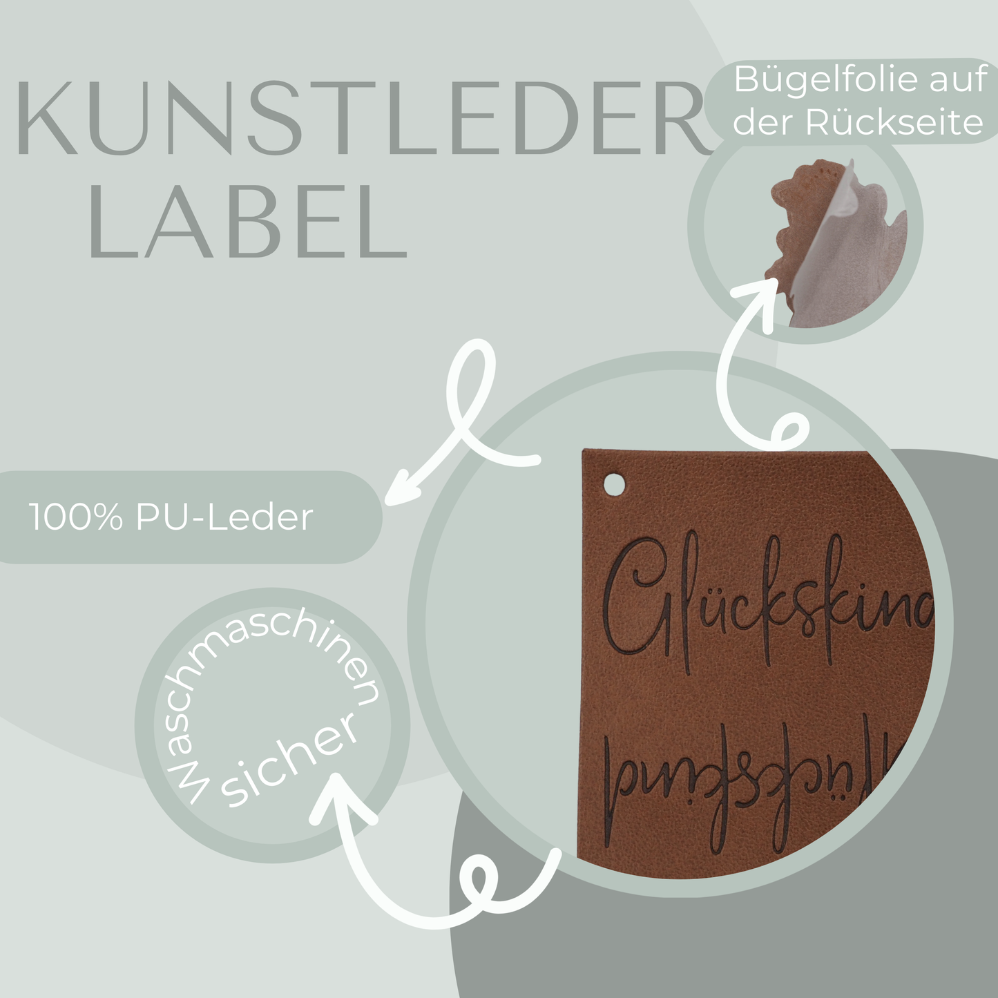 Glücks Kind Knick-Label Kunstlederlabel Eigenproduktion