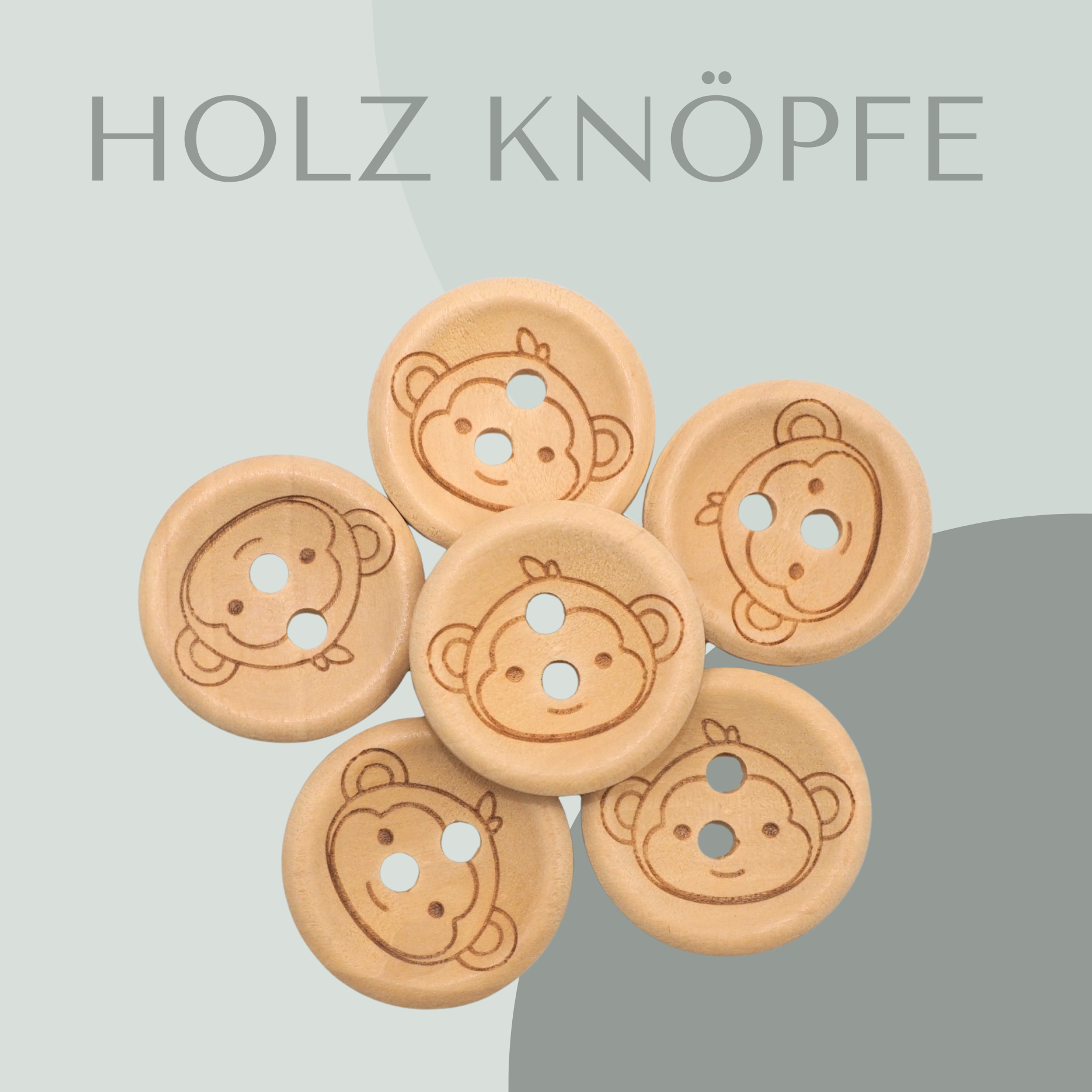 Affe, Holzknopf 