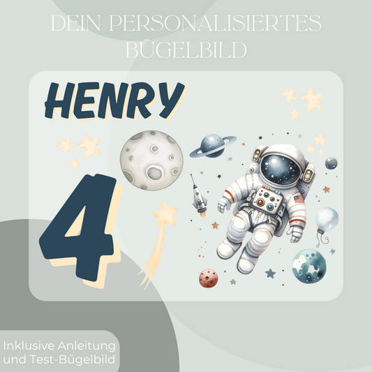 Personalisiertes Bügelbild-Set Astronaut