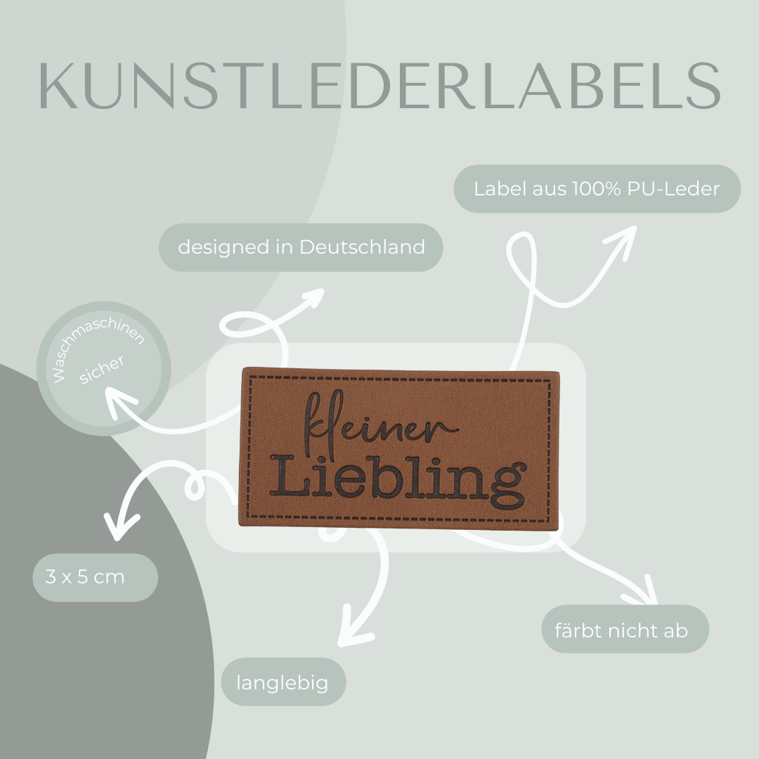 kleiner Liebling Kunstlederlabel Kunstleder Label Eigenproduktion