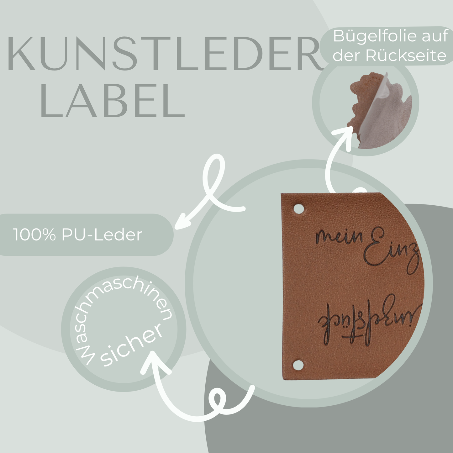mein Einzelstück Knick-Label Kunstlederlabel Eigenproduktion