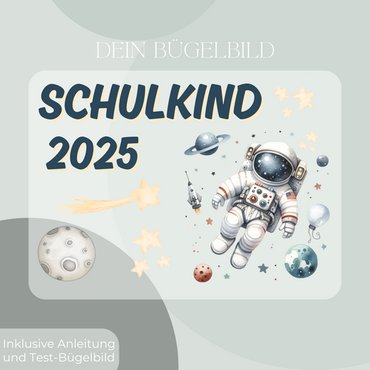 Bügelbild-Set Schulkind 2025 Astronaut