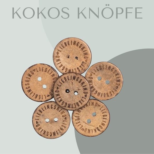 Eigenproduktion Kokosknopf Lieblingskind 20mm
