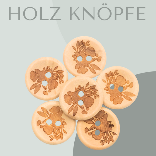 Blumen, Holzknopf 