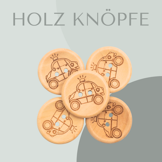 Polizeiauto, Holzknopf 