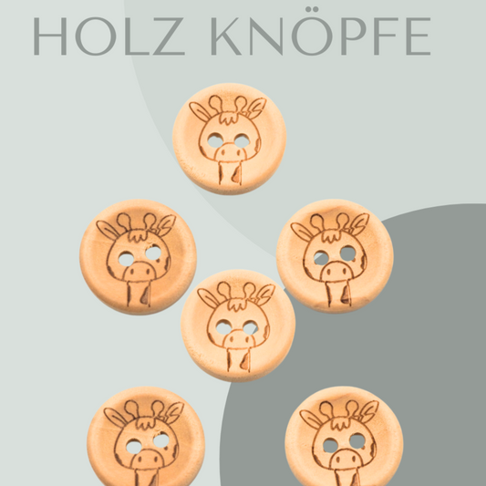 Eigenproduktion Holzknopf Giraffe 20mm