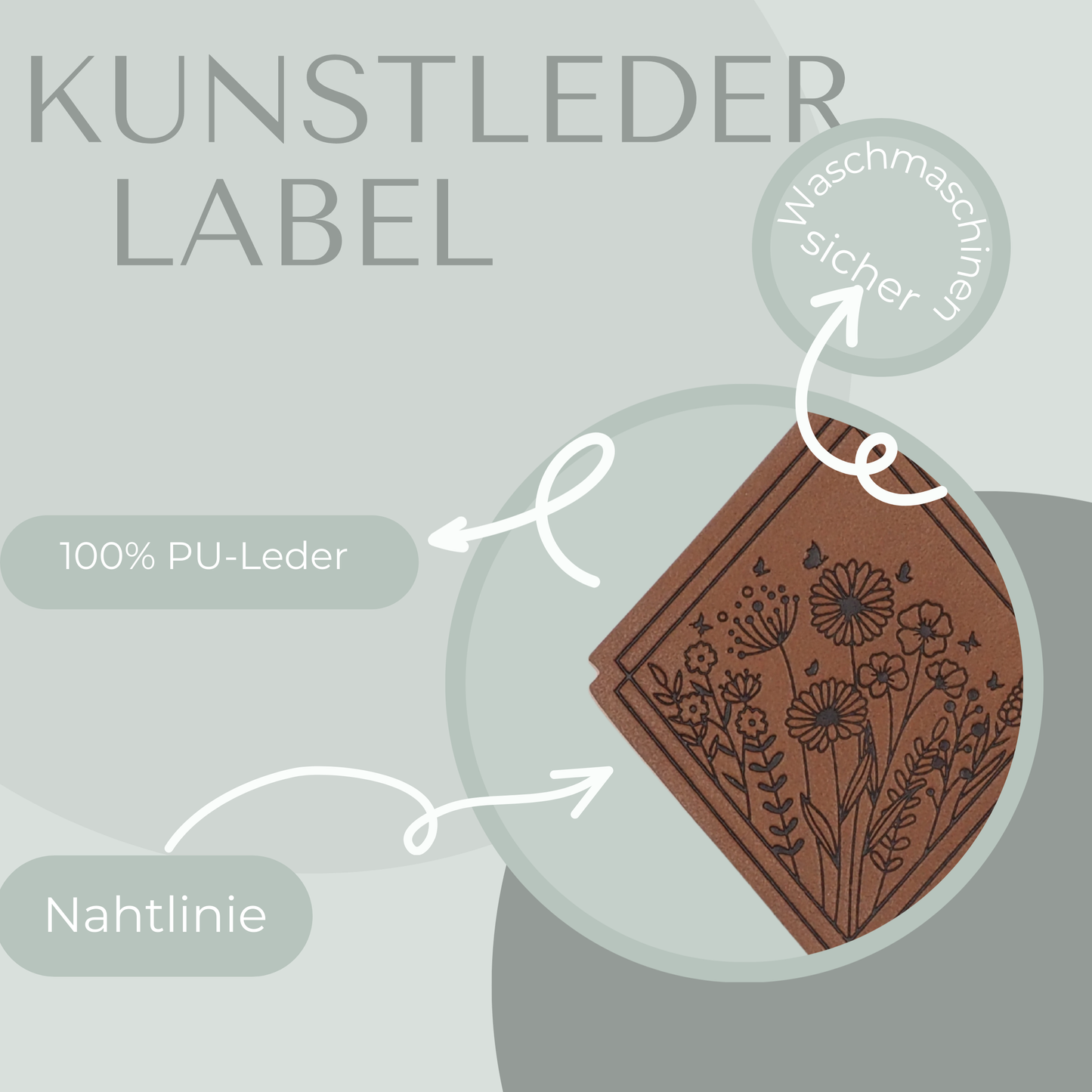 Blumenwiese Kunstlederlabel Kunstleder Label Eigenproduktion
