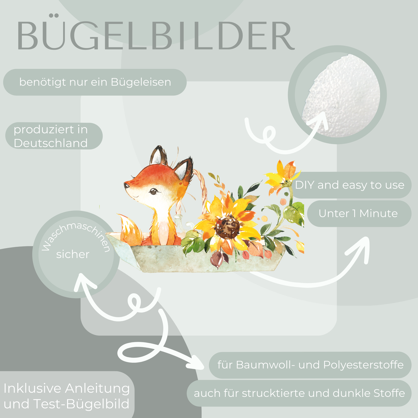 Fuchs im Herbst-Korb Bügel-Bild Eigenproduktion