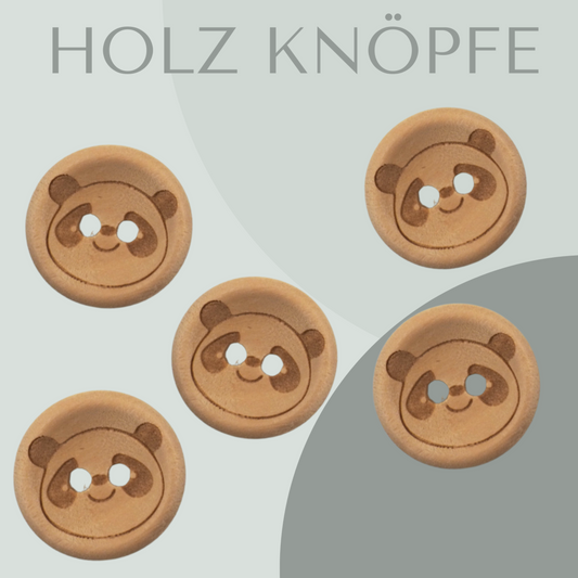 Eigenproduktion Holzknopf Panda 20mm