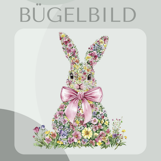 Bügelbild Floraler Hase
