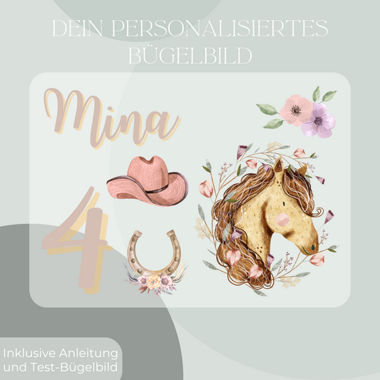 Personalisiertes Bügelbild-Set Pferd