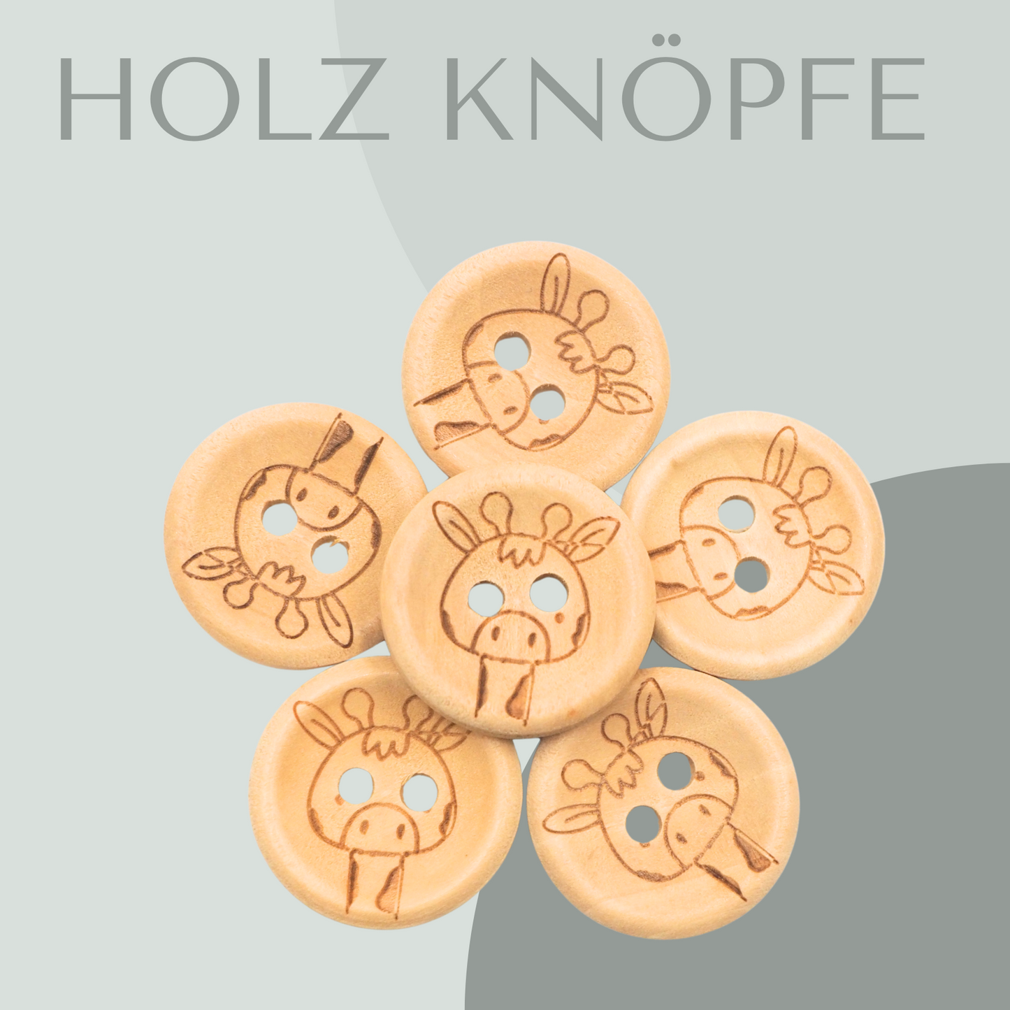 Eigenproduktion Holzknopf Giraffe 20mm