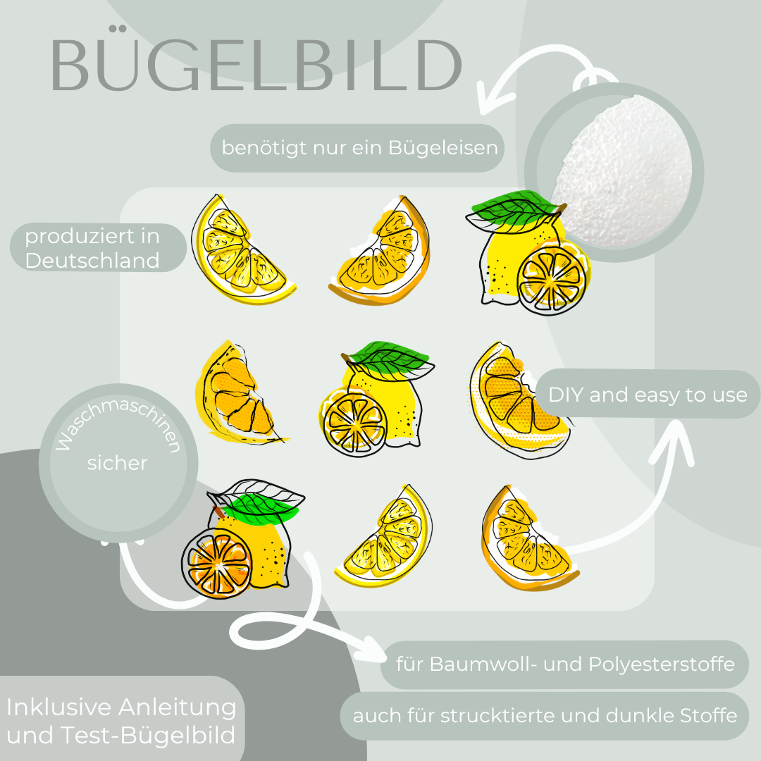 Zitronen Bügelbild Eigenproduktion
