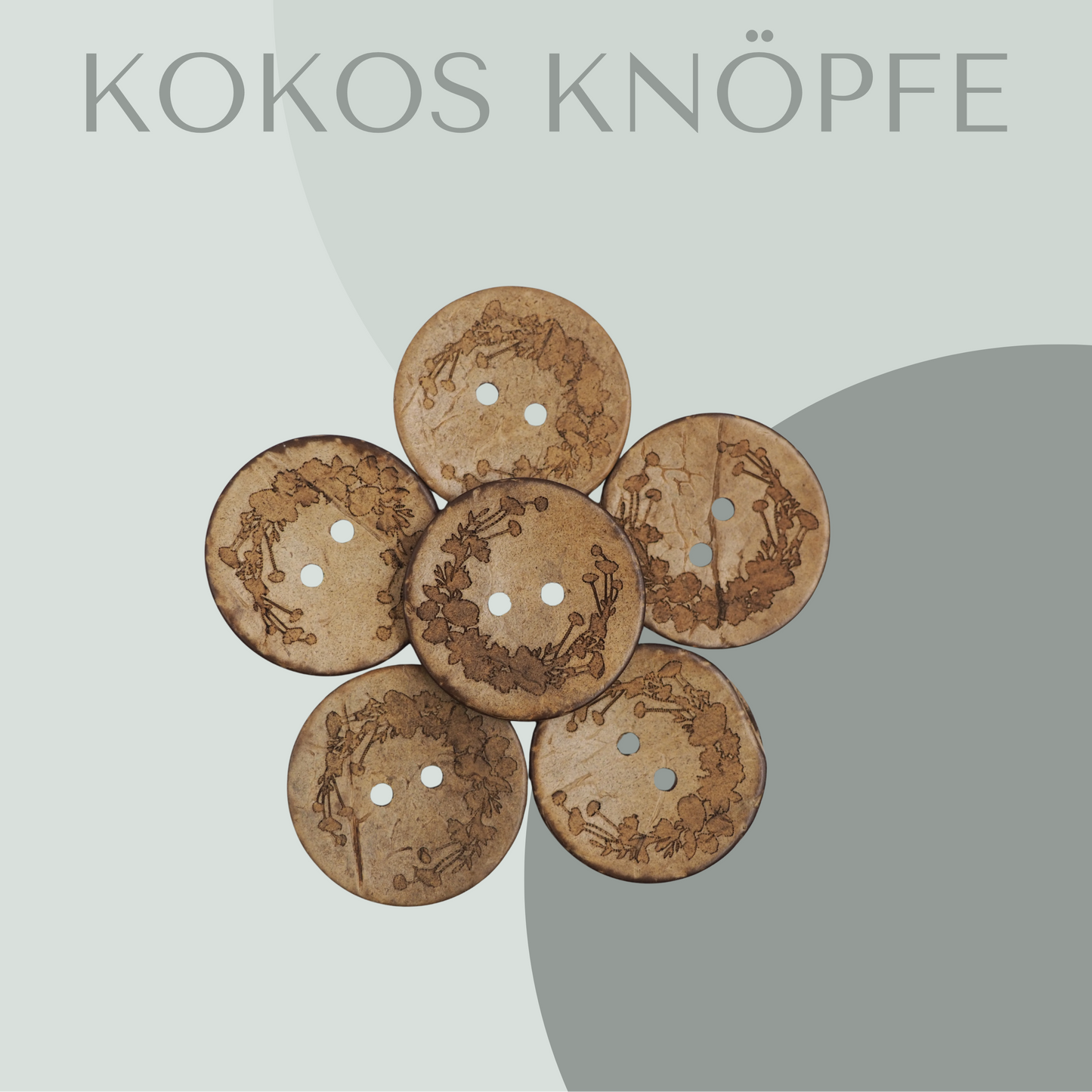 Eigenproduktion Kokosknopf Blumenkranz 30mm
