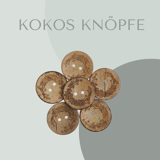 Eigenproduktion Kokosknopf Blumenkranz 30mm