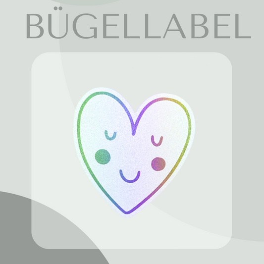 Bügellabel Reflektor Herz