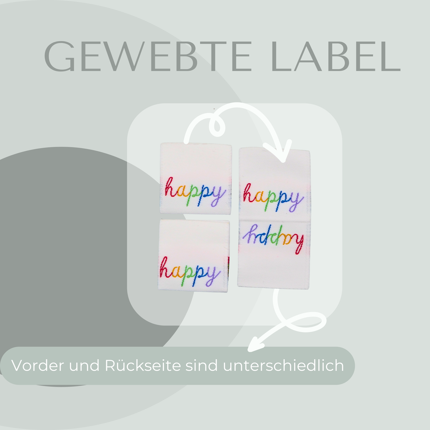 happy Web Label gewebt Eigenproduktion